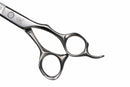 Side view of the Mizutani Schorem Master Blending scissors, highlighting the ergonomic handle and high-performance steel for ultimate stability during use.