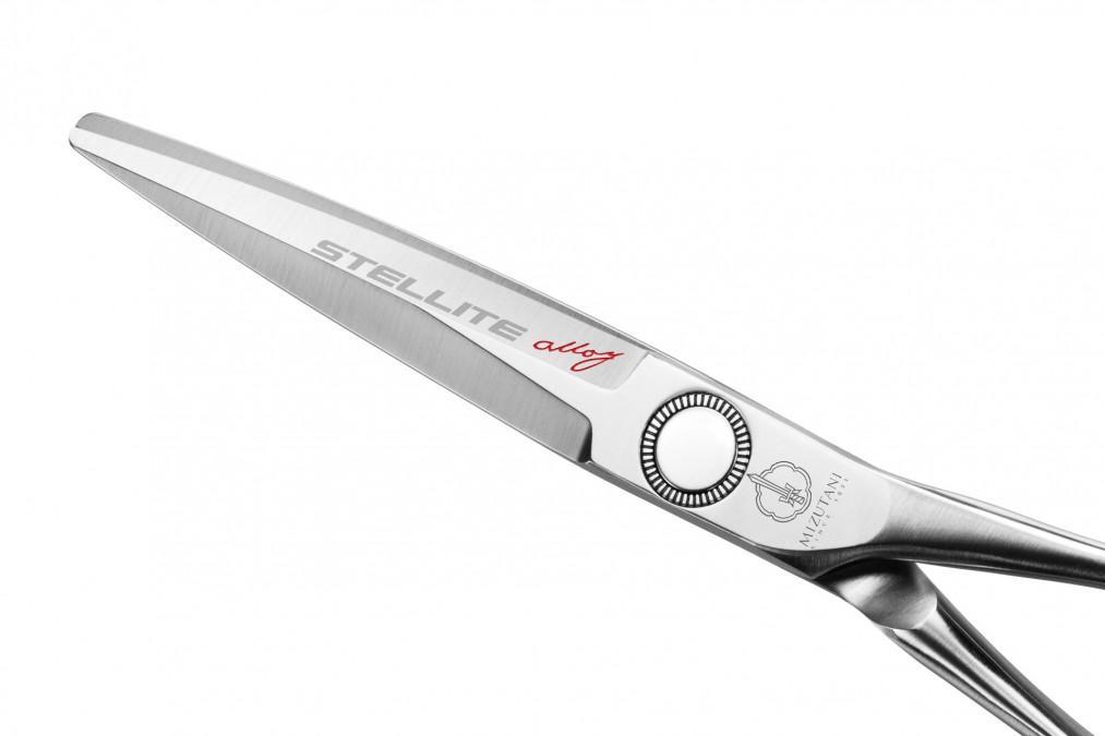 Mizutani STELLITE Alloy Series-1 scissors with a matte finish, demonstrating the longevity and wear-resistance of the Stellite alloy used in the blades.