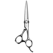 Scissors Lying Flat on Dark Background – The Black-Smith Solid scissors resting on a dark textured surface, accentuating the contrast and premium craftsmanship.