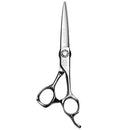 Scissors Lying Flat on Dark Background – The Black-Smith Solid scissors resting on a dark textured surface, accentuating the contrast and premium craftsmanship.