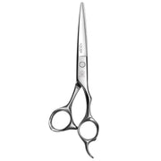 Mizutani Schorem Master scissors in silver, designed in collaboration with renowned barbers Leen and Bertus for optimal men's hairstyling and fade cuts.