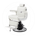 Takara Belmont Classic Elite White Barber Chair 225EW with Motorized Electric Black MEB Base