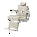 Takara Belmont Classic Barber Chair 225 with Motorized Electric Silver Base MES